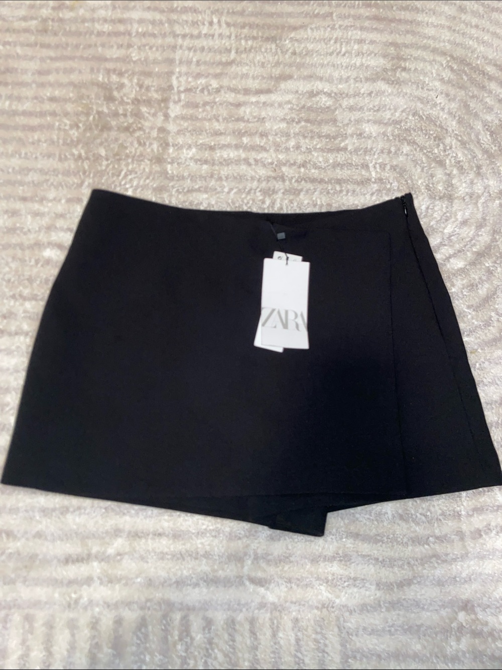 Zara Black Tailored Skort Shorts
